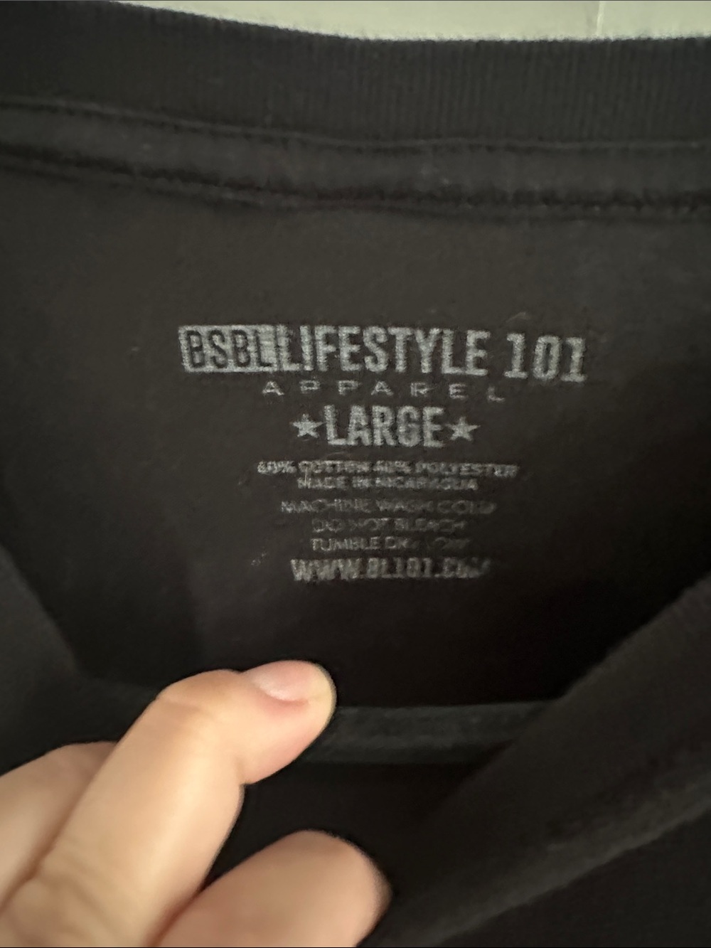 BSDLifestyle 101 Apparel Frozen Ropes graphic baseball tee in black, size Large. - Picture 3 of 3